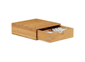 4052025942281 - Relaxdays - Schubladenbox Bambus Schubladen Organizer natürliche Optik Tischorganizer Büro hbt 10 x 295 x 30cm natur