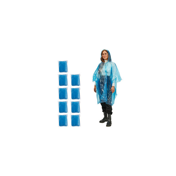 4052025944650 - unisex Einweg-Regenponcho blau Einheitsgröße 4052025944650 relaxdays 10 Stück