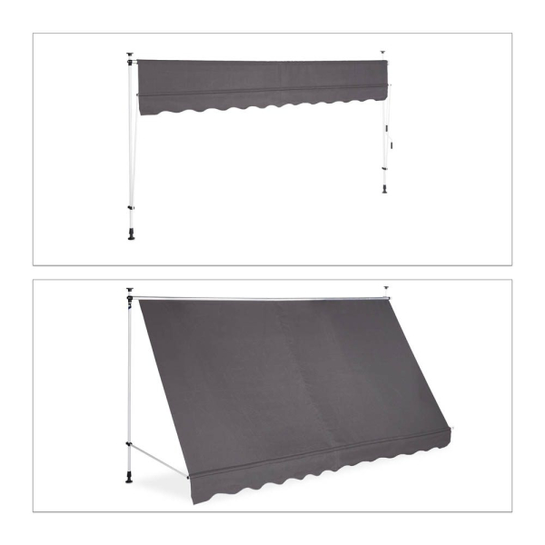 4052025946661 - relaxdays Klemmmarkise grau 3500 x 1200 cm 4052025946661 - relaxdays Klemmmarkise grau 3500 x 1200 cm