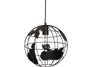 4052025961510 - Hängeleuchte Kugel Pendelleuchte im Globus Design höhenverstellbare Deckenlampe aus Metall ø 30 cm schwarz - Relaxdays