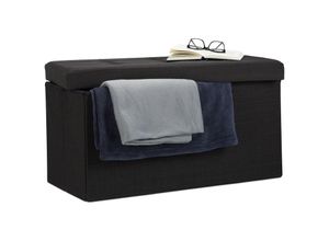 4052025963941 - Faltbare Sitzbank xl mit Stauraum Sitzcube Fußablage Sitzwürfel als Aufbewahrungsbox 38x76x38cm schwarz - Relaxdays