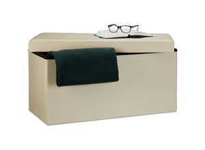 4052025964016 - Faltbare Sitzbank 38 x 76 x 38 cm HxBxT 2-Sitzer m Stauraum Kunstleder Sitzhocker 300 kg belastbar creme - Relaxdays 4052025964016 - Faltbare Sitzbank 38 x 76 x 38 cm HxBxT 2-Sitzer m Stauraum Kunstleder Sitzhocker 300 kg belastbar creme - Relaxdays
