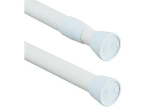 4052025966980 - Teleskopstange 66–110 cm Klemmstange für Duschvorhang Gardine Türrahmen Edelstahl ohne Bohren weiß - Relaxdays