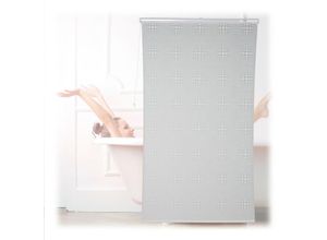 4052025973537 - Duschrollo semitransparenter Badvorhang Badewanne u Dusche 140x240cm wasserabweisend Deckenmontage weiß - Relaxdays