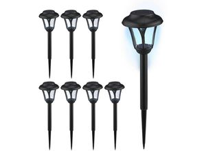 4052025973995 - Solarlampen 8er Set led Solarlicht mit Erdspieß HxD 39 x 11 cm moderne Gartenbeleuchtung draußen schwarz - Relaxdays 4052025973995 - Solarlampen 8er Set led Solarlicht mit Erdspieß HxD 39 x 11 cm moderne Gartenbeleuchtung draußen schwarz - Relaxdays