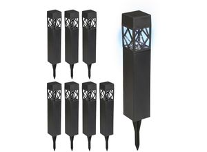 4052025974183 - Solarlampen 8er Set kaltweiß wasserdicht Dämmerungssensor led Solarleuchte HxBxT 41 x 6 x 6 cm schwarz - Relaxdays