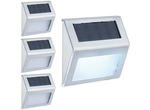 4052025974350 - Solarlampen für Wand 4er Set Hauseingang & Garten led Außenleuchte IP44 Edelstahl weißes Licht silber - Relaxdays 4052025974350 - Solarlampen für Wand 4er Set Hauseingang & Garten led Außenleuchte IP44 Edelstahl weißes Licht silber - Relaxdays
