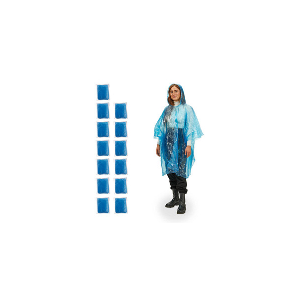 4052025977047 - unisex Einweg-Regenponcho blau Einheitsgröße 4052025977047 relaxdays 13 Stück