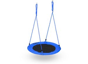 4052025977535 - Relaxdays - Nestschaukel runde Hängeschaukel ø 90cm Kinder & Erwachsene verstellbar bis 100 kg outdoor & indoor blau 4052025977535 - Relaxdays - Nestschaukel runde Hängeschaukel ø 90cm Kinder & Erwachsene verstellbar bis 100 kg outdoor & indoor blau