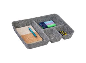 4052025978600 - Relaxdays - Schubladen Organizer Filz Ordnungssystem Schreibtisch HxBxT 65 x 40 x 30 cm 4 Fächer Filzkorb hellgrau 4052025978600 - Relaxdays - Schubladen Organizer Filz Ordnungssystem Schreibtisch HxBxT 65 x 40 x 30 cm 4 Fächer Filzkorb hellgrau