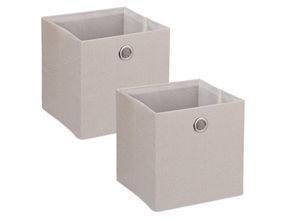 4052025978730 - Aufbewahrungsbox Ordnungsbox aus Stoff 2er-Set HxBxT 305 x 305 x 305 cm faltbarer Regalkorb beige - Relaxdays