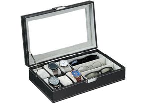 4052025979959 - Relaxdays - Schmuckaufbewahrung Lederoptik Schmuckkästchen für Armbänder Brillen & Uhren hbt 9x33x205 cm schwarz