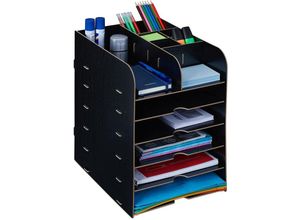 4052025982348 - Relaxdays Schreibtisch Organizer mit Dokumentenablage 12 Fächer HBT 345 x 25 x 32 cm Büroorganizer MDF schwarz 4052025982348 - Relaxdays Schreibtisch Organizer mit Dokumentenablage 12 Fächer HBT 345 x 25 x 32 cm Büroorganizer MDF schwarz