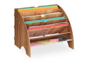 4052025982355 - Dokumentenablage 6 Ablagefächer din A4 HxBxT 27 x 34 x 27 cm Büro & Schule Büro-Organizer mdf braun - Relaxdays