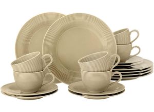 4052212090870 - Kaffeeservice SELTMANN WEIDEN Geschirr-Set Service Beat Geschirr-Sets Gr 18 tlg beige (sandbeige) Geschirr-Sets für 6 Personen wunderschöne Farbglasur Made in Germany 18 Teile