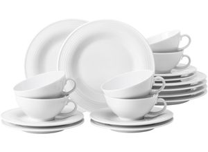 4052212090986 - Teeservice SELTMANN WEIDEN Geschirr-Set Beat Geschirr-Sets Gr 18 tlg weiß Teeservice 140 ml mit Rillendekor 18 Teile für 6 Personen