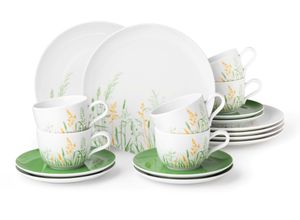 4052212127477 - Kaffeeservice SELTMANN WEIDEN Geschirr-Set 18 Teile Liberty Meadow Grasses Geschirr-Sets weiß (weiß grün) mit Gräsermotiv Made in Germany