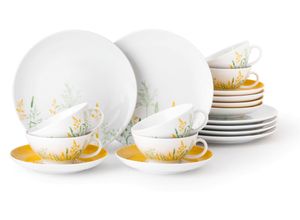 4052212128627 - Teeservice SELTMANN WEIDEN Geschirr-Set 18 Teile Liberty Meadow Grasses klein Geschirr-Sets weiß (weiß curry) mit Gräsermotiv Made in Germany