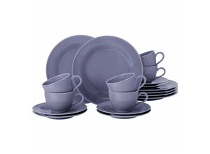 4052212138282 - Kaffeeservice SELTMANN WEIDEN Geschirr-Set 18 Teile Beat Geschirr-Sets Gr 18 tlg blau (blau lila) mit Relief Made in Germany