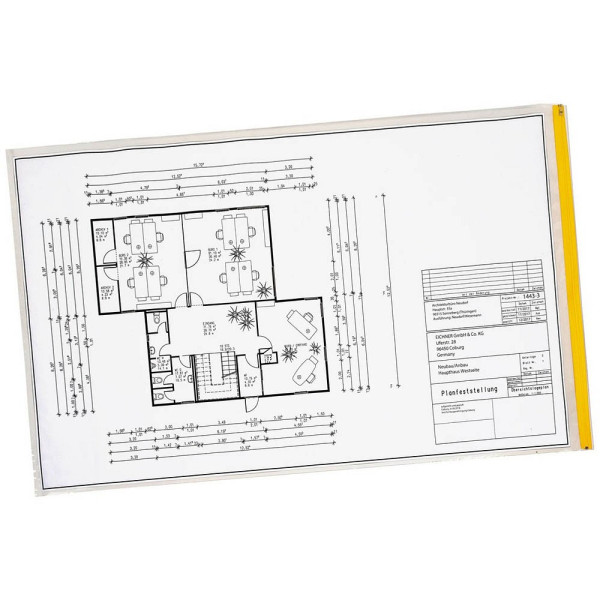 4052301090590 - Planschutztasche Eichner gelber Gleitverschluss Polyethylen transparent Format A0