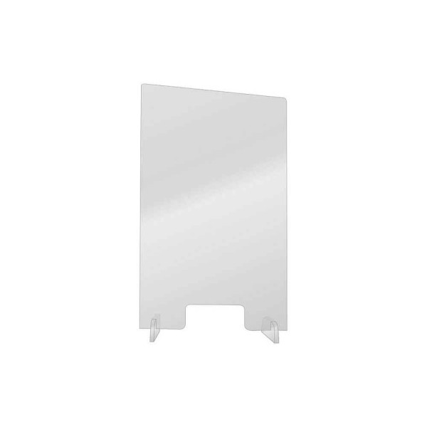 4052301091078 - Spuckschutz transparent 60x100cm Acrylglas mit Durchreiche mittig Aufsteller