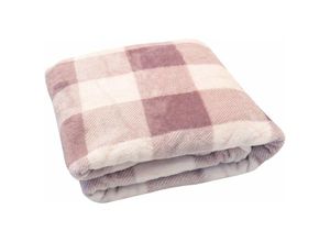 4052304246161 - Mm_unverified_brand - Flanell Wohndecke bedruckt 150 x 200 cm Couch Decke rose - Rose