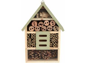 4052304246222 - Kynast Garden - Insektenhotel 20x9x30cm Bienen Insektenhaus Pinienholz grün - Natur