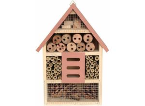 4052304246239 - Insektenhotel 20x9x30cm Bienen Insektenhaus Pinienholz coral - Natur