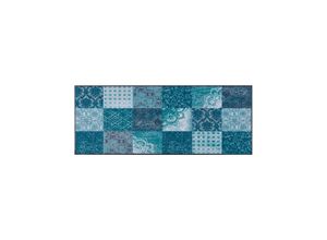 4052359109770 - Fußmatte HEINE HOME Teppiche Gr Ø 82 cm 7 mm 1 St blau (türkis) Fußmatten gemustert