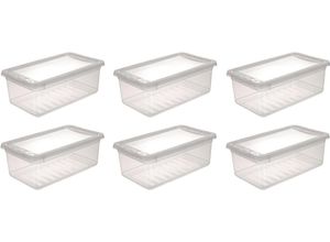 4052396043372 - Aufbewahrungsbox KEEEPER bea Aufbewahrungsboxen Gr B H 195 cm x 12 cm farblos (transparent) Aufbewahrungsbox Stapelbox Körbe Boxen Aufbewahrungsboxen 6x56 L mit Air Control-System