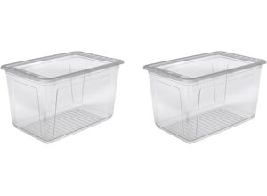 4052396043419 - Aufbewahrungsbox KEEEPER bea Aufbewahrungsboxen Gr B H 39 cm x 35 cm farblos (transparent) Aufbewahrungsbox Stapelbox Körbe Boxen Aufbewahrungsboxen 3 x 52 L mit Air Control-System