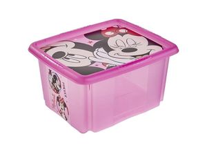 4052396073188 - keeeper Minnie Aufbewahrungsbox mit Deckel Dreh- und stapelbar Für Kinder 24 l Paulina Transparent Pink