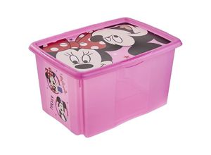 4052396073195 - keeeper Minnie Aufbewahrungsbox mit Deckel Dreh- und stapelbar Für Kinder 45 l Paulina Transparent Pink