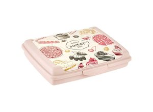 4052396081442 - - Aufbewahrungsbox 17 x 13 x 35 nordisch rosa mit gemustertem Deckel