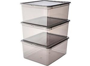 4052396092561 - keeeper Aufbewahrungsbox 18 L mit Deckel Grau 335 (B) x 39 (T) x 255 (H) cm