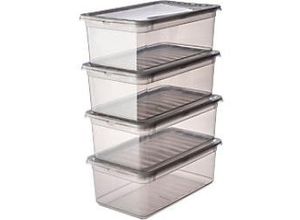 4052396092578 - keeeper Aufbewahrungsbox 56 L mit Deckel Grau 195 (B) x 33 (T) x 22 (H) cm