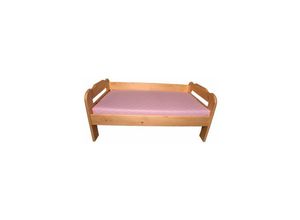 4052398202128 - Massives Kiefernholz Kinderbett in 70x120cm + weicher Matratze in rosa