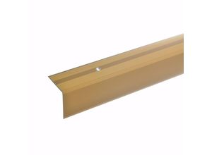 4052398510711 - acerto® Alu Treppenwinkel-Profil 100cm 42x40mm gold gebohrt