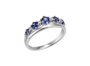 4052412643715 - Fingerring FIRETTI Schmuck Geschenk Silber 925 Silberring Farbstein Fingerringe Gr 52 Silber 925 (Sterlingsilber) 23 mm blau (silberfarben blau kristallweiß tanzanite kristallweiß) Damen Fingerringe mit Zirkonia (synth)