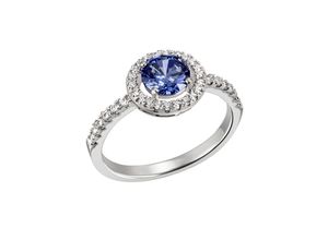 4052412974451 - Fingerring FIRETTI Schmuck Geschenk Silber 925 Silberring blau glitzernd Fingerringe Gr 54 Silber 925 (Sterlingsilber) 2 mm blau (silberfarben blau kristallweiß tanzanite kristallweiß) Damen mit Zirkonia (synth)