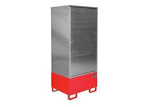 4052462026377 - Gefahrstoffschrank BAUER GS-1 Stahlblech unterfahrbar für 1 x 200 l Fass B 840 x T 690 x H 1930 mm rot