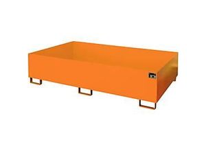 4052462030961 - eurokraft pro Regal-Bodenwanne 1000 l Auffangvolumen LxBxH 2150 x 1300 x 505 mm ohne Gitterrost orange lackiert