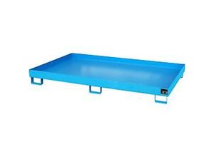 4052462037236 - eurokraft pro Regal-Bodenwanne 240 l Auffangvolumen LxBxH 2150 x 1300 x 225 mm ohne Gitterrost blau lackiert