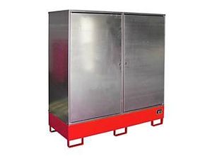 4052462043121 - Gefahrstoffschrank BAUER GS-2 Stahlblech unterfahrbar für 2 x 200 l Fässer B 1680 x T 690 x H 1780 mm rot 4052462043121 - Gefahrstoffschrank BAUER GS-2 Stahlblech unterfahrbar für 2 x 200 l Fässer B 1680 x T 690 x H 1780 mm rot