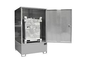 4052462043152 - Gefahrstoffschrank BAUER GS-4 Stahlblech unterfahrbar für 1 x 1000 l IBC B 1475 x T 1460 x H 2410 mm grau