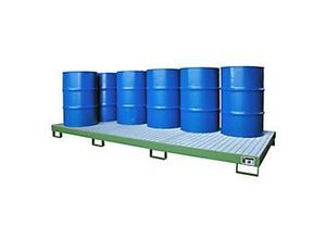 4052462054899 - eurokraft pro Stahl-Auffangwanne Auffangvolumen 240 l für 10 x 200 l Fässer grün