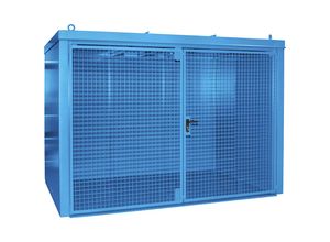 4052462059917 - Gasflaschencontainer BAUER GFC-B M4 B 1570 x T 3120 x H 2295 für 60 Gasflaschen feuerbeständig abschließbar blau