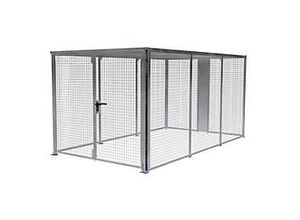 4052462071902 - Lagerbox LBM 4500 abschließbar Doppelflügeltor B 2160 x H 1985 mm zur Bodenbefestigung Baukastensystem B 2450 x T 4460 x H 2100 feuerverzinkt