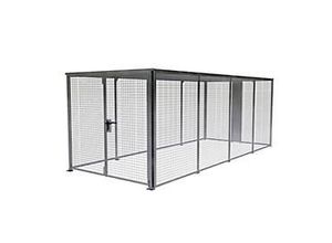 4052462071919 - Lagerbox LBM 6000 abschließbar Doppelflügeltor B 2160 x H 1985 mm zur Bodenbefestigung Baukastensystem B 2450 x T 5885 x H 2100 feuerverzinkt