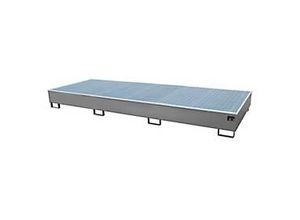 4052462074507 - Regalwanne RW-GR 3600-3 PE mit Gitterrost und PE-Einsatz B 3262 x T 1312 x H 383 mm bis 1000 l Stahl lackiert mausgrau